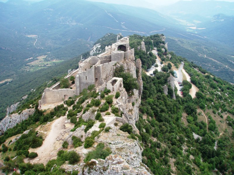 Birdsview of Peyrepertuse castle