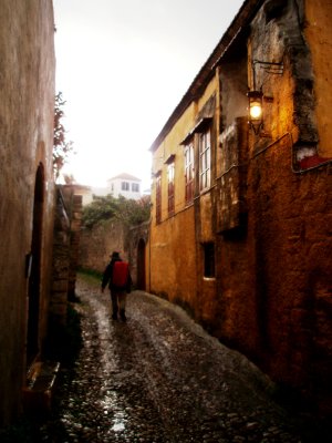 Dark wet alley