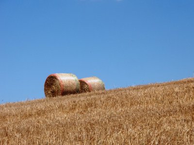 Two bales of straw