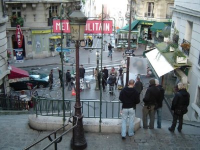 Film Crew at Métro Lamarck-Caulaincourt