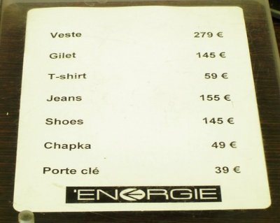 Energie - EXPENSIVE!!