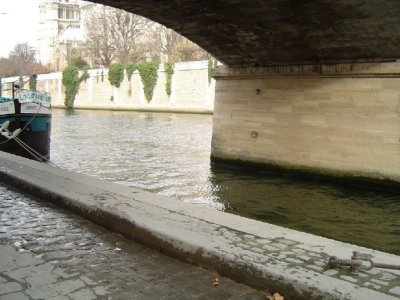 Catherine jumps into the Seine from Port de Montebello