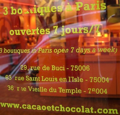 Cacao et Chocolat Hours