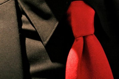 Black with Red Tie