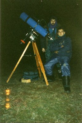 1994, Felix Jaime y yo con un refractor Jaegers 150mm F5