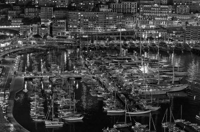 Monaco at night  .... B/W