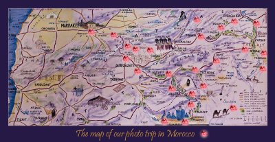 The map of our photo trip in Morocco