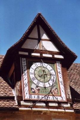Clock with sun dial at Bebenhausen monastery