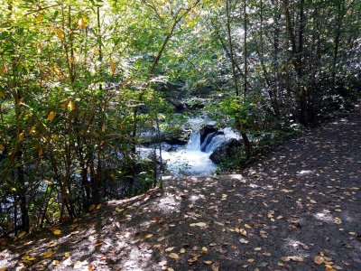Small waterfall alongside the Trail