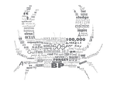 Typographic Crab for Heal the Gulf - Social Issues