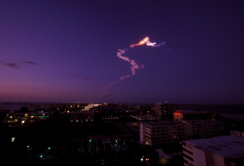 STS-119 Exhaust Cloud