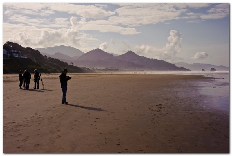 Photographers Near Haystack Rock, Cannon Beach