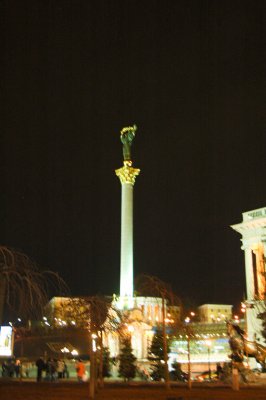 Monument to archangel Michael, the patron of Kiev