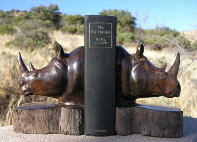 Rhinoceros bookends - view 2