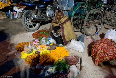 Selling flowers to give as offering