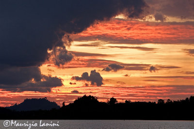 Sunset on the lake Batang-Ai