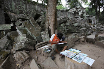 Painting at Ta Prohm
