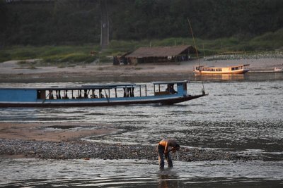 A bath in the Mekong river