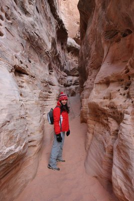 White Domes Trail, the entrance of the narrow canyon