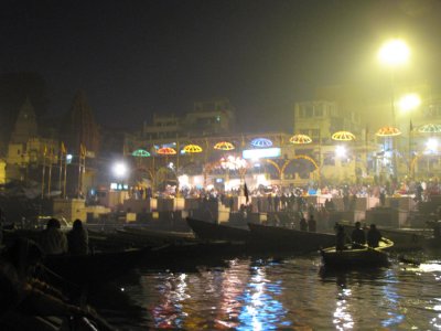 Hindu Priests put the Mother Ganges to Sleep for the Night