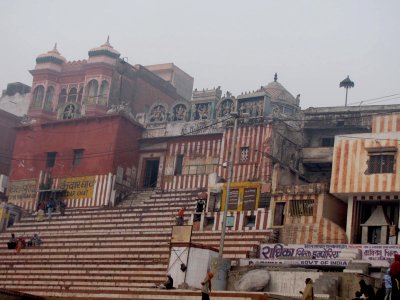 Hindu Temple at the Base of the River