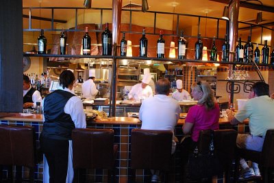 PATRONS CAN SIT AT THE BAR AND WATCH THEIR MEAL BEING PREPARED