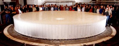THIS IS ONE OF THE GIANT MIRROR  BLANKS PRODUCED AT THE STEWARD MIRROR LAB UNDER THE STADIUM AT UA IN TUCSON