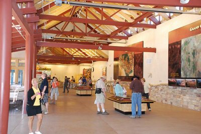 THE VISITOR'S CENTER AT THE GRAND CANYON NATIONAL PARK IS BRAND NEW AND MASSIVE IN SIZE