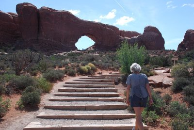 MANY OF THE ARCHES IN THE PARK ARE A HIKE FROM THE ROADWAY