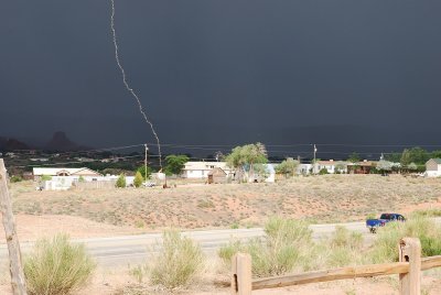 LOOK AT THIS LIGHTNING STRIKE JUST ACROSS THE ROAD FROM OUR SITE