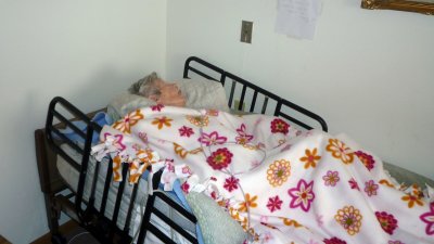 THIS WAS GRANDMA SCHULTZ-DON'S MOTHER ON OUR FIRST VISIT. WE JUST LET HER SLEEP