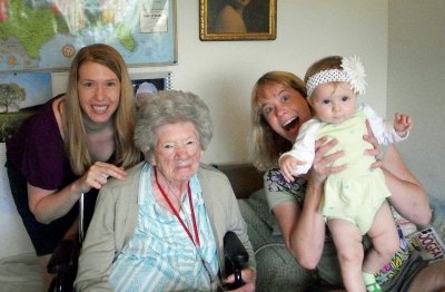 AMY AND POLLY BROUGHT PRESLEY TO BELLEVILLE TO HAVE HER SEE HER GREAT GRANDMA