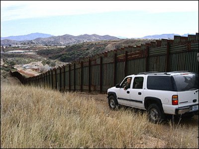 THIS BORDER PATROL VEHICLE ACTUALLY PATROLS THE FENCE..