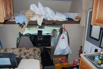 SOMETIMES IT GOT A BIT MESSY-CLOSE QUARTERS FOR SURE AT ONLY 200 SQ FT FOR 2 ADULTS AND A DOG