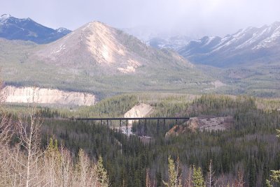 SARA TOOK THIS SHOT OF THE RAILROAD BRIDGE AS WE LEFT DENALI SADLY FOR THE LAST TIME