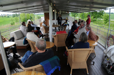 Daily briefing on the sun deck