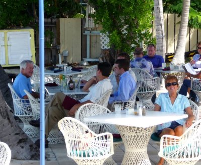 Jimmy Johnson (left side) Having Lunch Behind Us