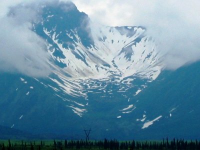 Snowfield Seen from Train