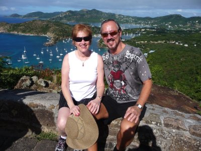 Susan & Bill at Shirley Heights, Antigua