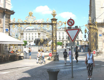Susan @ Entrance to Place Stanislas (18th Century) - Nancy, France