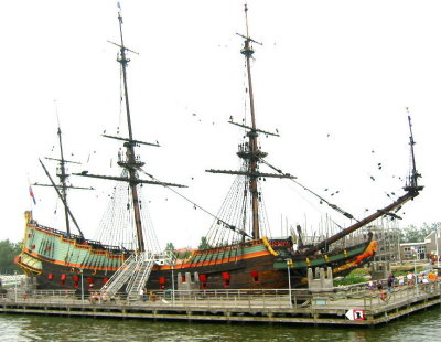 Replica Dutch East Indies Sailing Ship on Ijssel Lake, NL