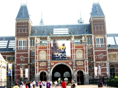 Entrance to Rijksmuseum in Amsterdam, NL