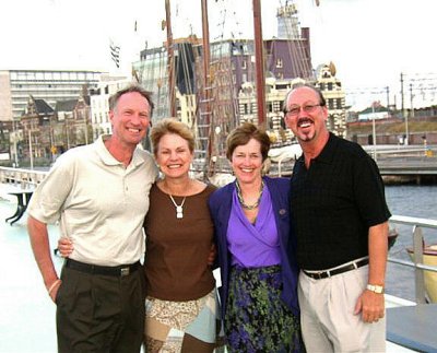 Steve, Judy, Susan, Bill on Deck in Amsterdam