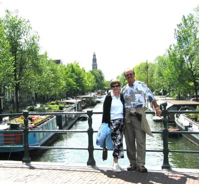 Susan and Bill on Canal in Amsterdam