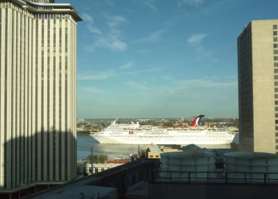 View of Cruise Ship from Hotel Room