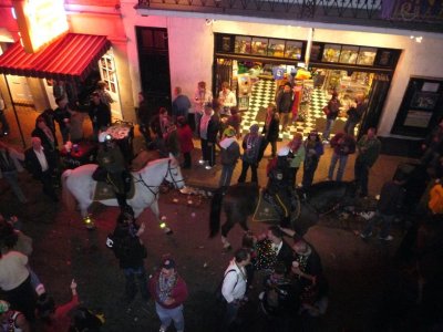 NOPD Mounted Patrol on Bourbon St. - Fri Night