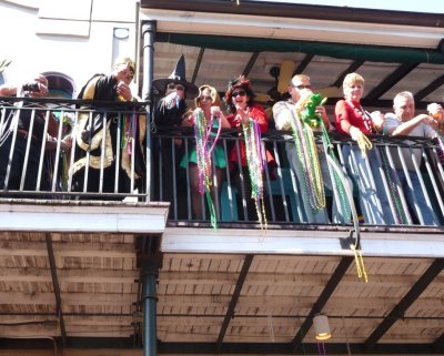 Frank, Corina, Susan, & Susan on Bourbon Vieux Balcony