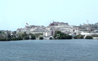Distant View of Fortress San Felipe de Barajas -- Cartagena