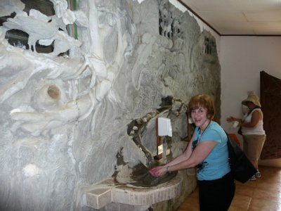 Rock Wash Basin in Costa Rican Toilet