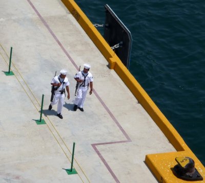 Mexican Navy on Dock at Huatulco